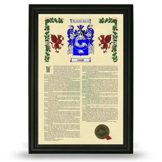 Gough Armorial History Framed - Black