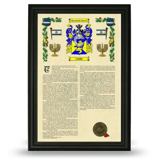 Goulde Armorial History Framed - Black