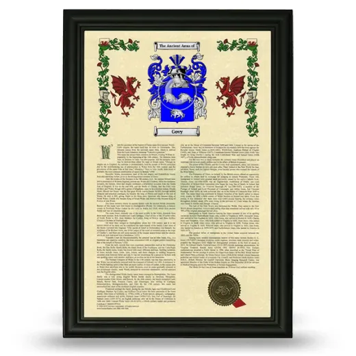 Govy Armorial History Framed - Black