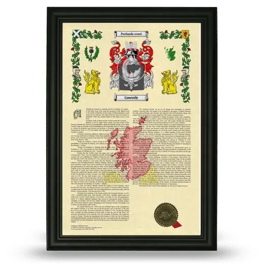Gowerly Armorial History Framed - Black