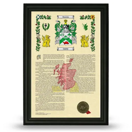 Gowty Armorial History Framed - Black