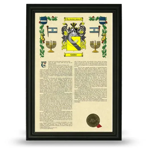 Graber Armorial History Framed - Black