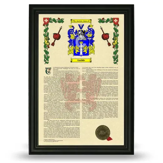 Grabile Armorial History Framed - Black