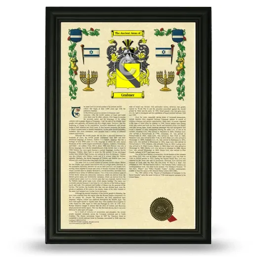 Grabner Armorial History Framed - Black