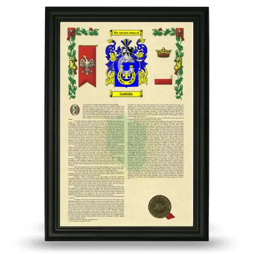 Grabsky Armorial History Framed - Black