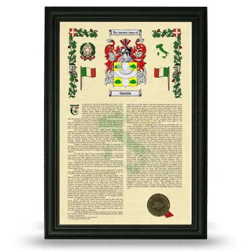 Gracen Armorial History Framed - Black