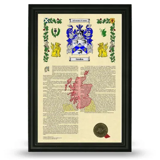 Graden Armorial History Framed - Black