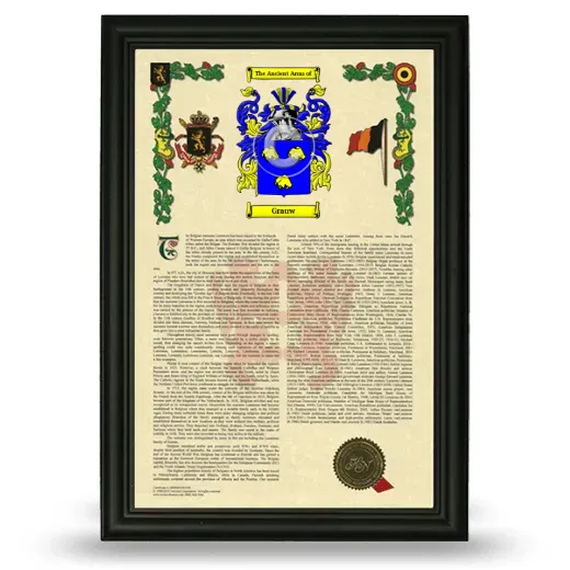 Grauw Armorial History Framed - Black