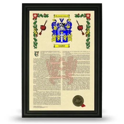Graybiel Armorial History Framed - Black