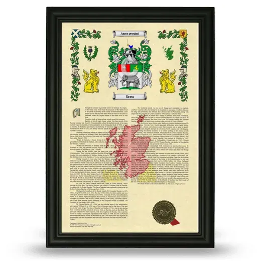 Gren Armorial History Framed - Black