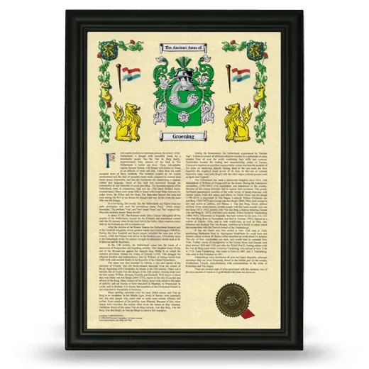 Groening Armorial History Framed - Black