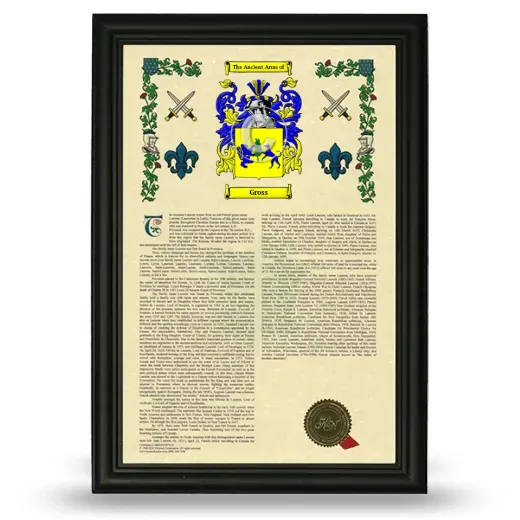 Gross Armorial History Framed - Black