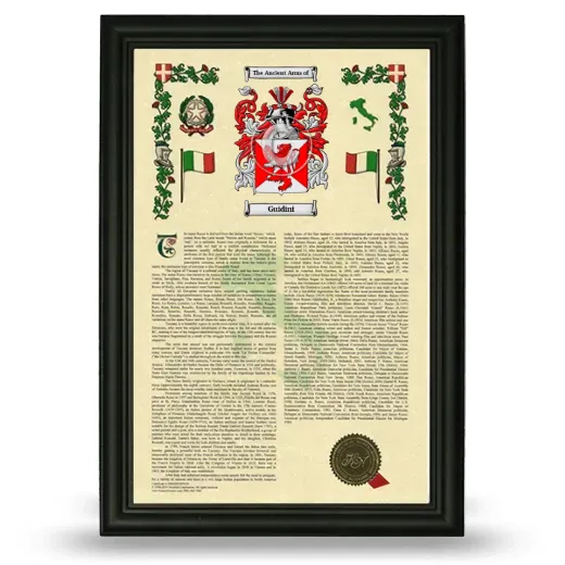 Guidini Armorial History Framed - Black