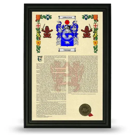 Gussage Armorial History Framed - Black