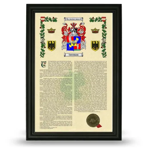 Guterman Armorial History Framed - Black
