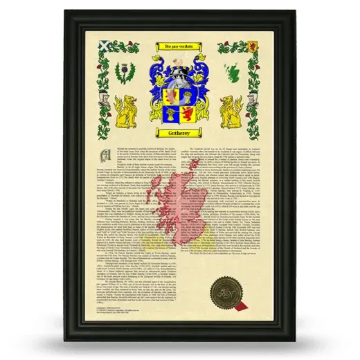 Gutherey Armorial History Framed - Black