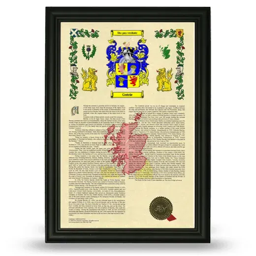 Gutrie Armorial History Framed - Black