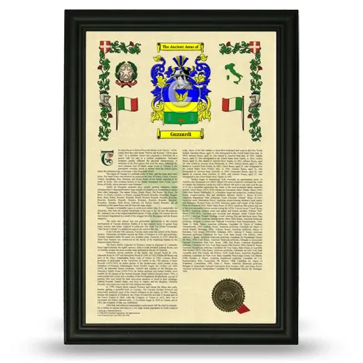 Guzzardi Armorial History Framed - Black