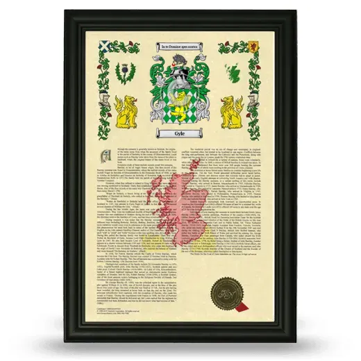 Gyle Armorial History Framed - Black