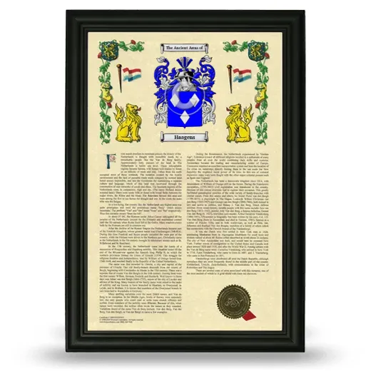 Haagens Armorial History Framed - Black
