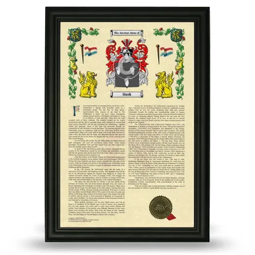 Haak Armorial History Framed - Black