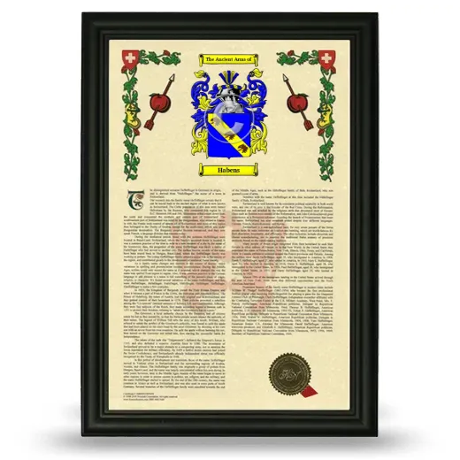Habens Armorial History Framed - Black