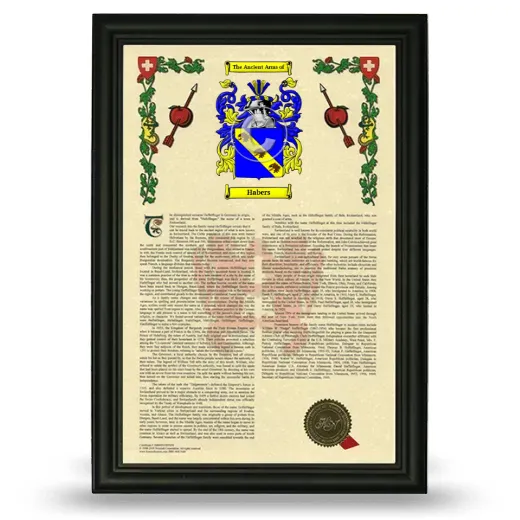 Habers Armorial History Framed - Black