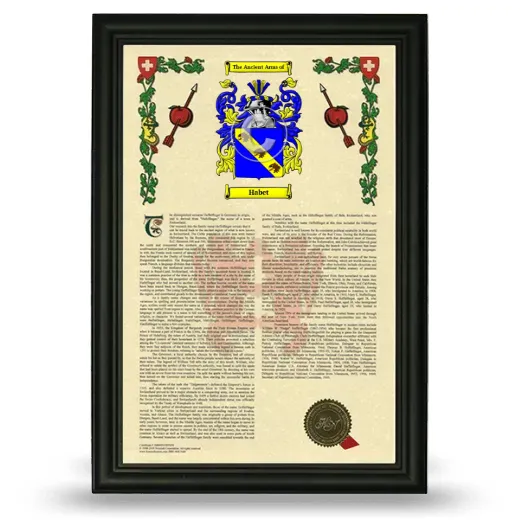Habet Armorial History Framed - Black