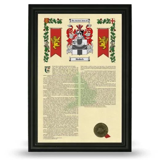 Hadach Armorial History Framed - Black
