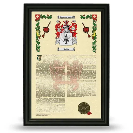 Hadin Armorial History Framed - Black