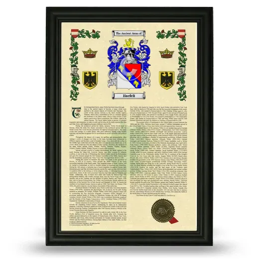 Haefeli Armorial History Framed - Black