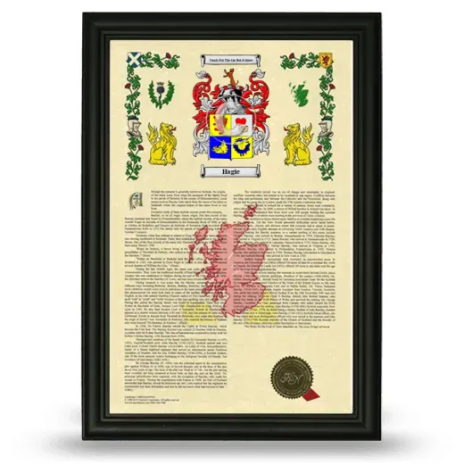 Hagie Armorial History Framed - Black