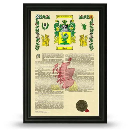 Haist Armorial History Framed - Black