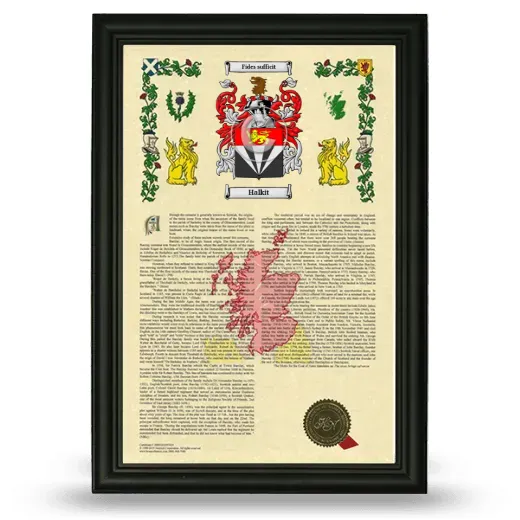 Halkit Armorial History Framed - Black