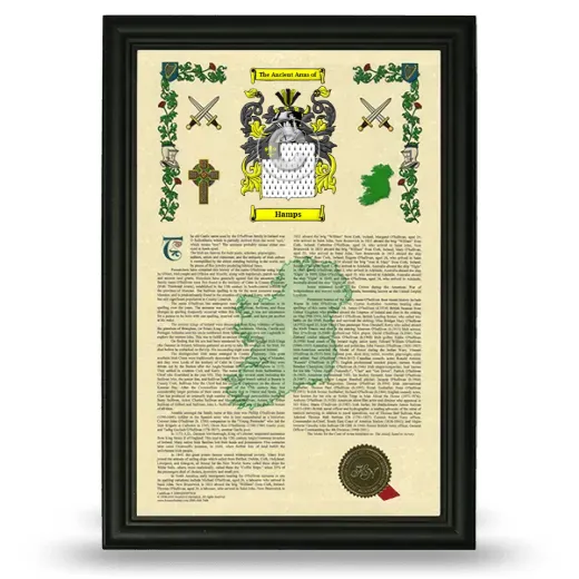 Hamps Armorial History Framed - Black