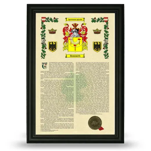 Hamsmith Armorial History Framed - Black