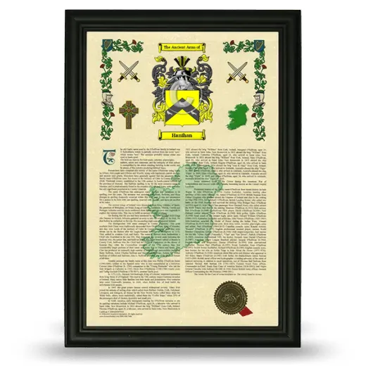 Hanihan Armorial History Framed - Black