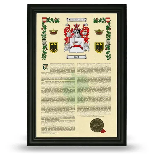 Hard. Armorial History Framed - Black
