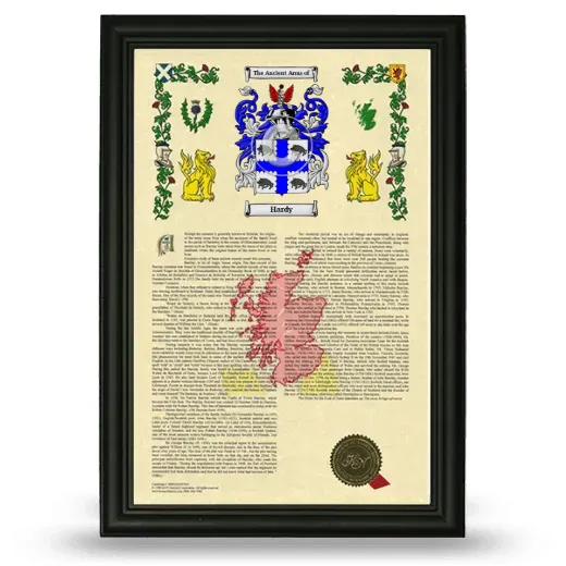 Hardy Armorial History Framed - Black