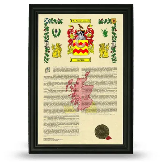 Harken Armorial History Framed - Black