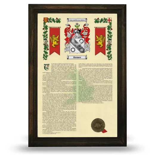 Harmes Armorial History Framed - Brown