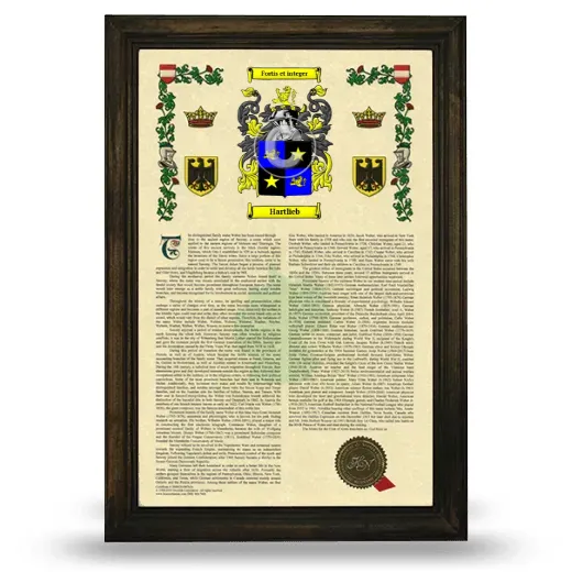 Hartlieb Armorial History Framed - Brown
