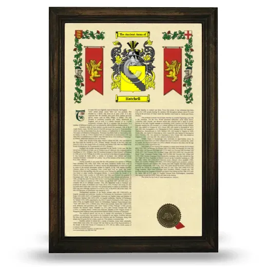 Hatchell Armorial History Framed - Brown