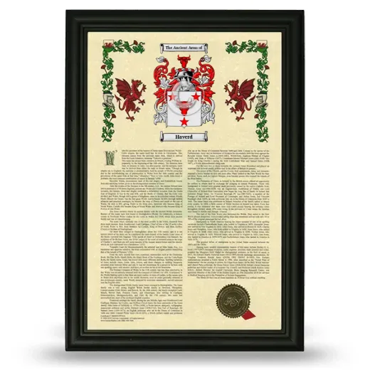 Haverd Armorial History Framed - Black