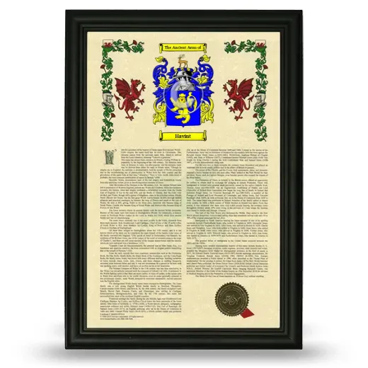 Havint Armorial History Framed - Black