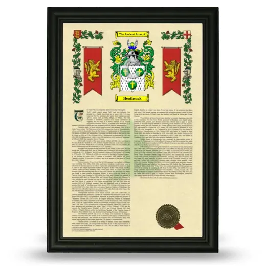 Heathcack Armorial History Framed - Black
