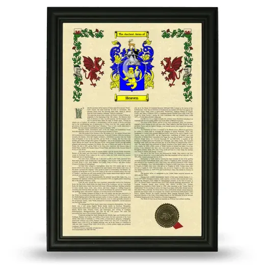 Heaven Armorial History Framed - Black
