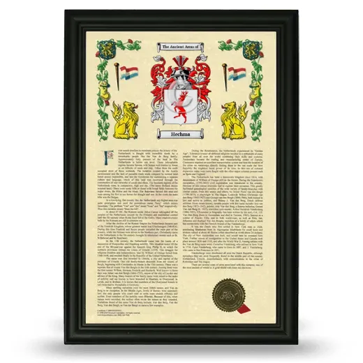 Hechma Armorial History Framed - Black