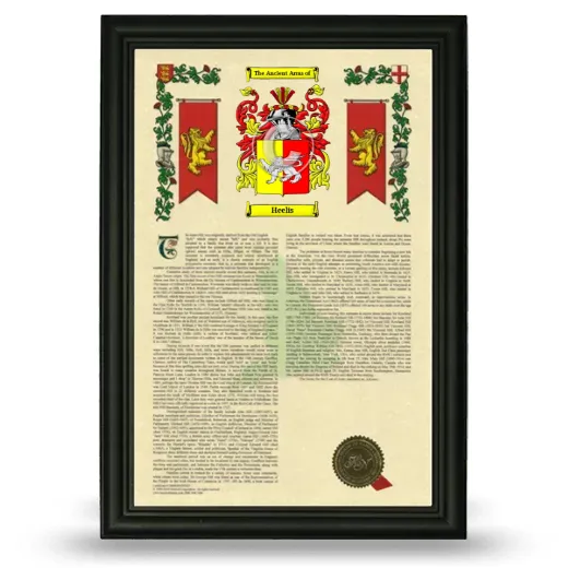 Heelis Armorial History Framed - Black