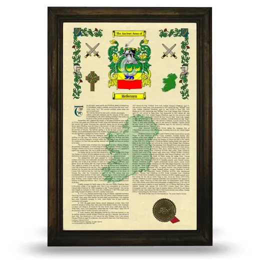 Hefernyn Armorial History Framed - Brown